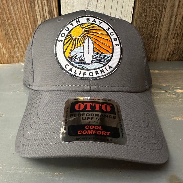 SOUTH BAY SURF CALIFORNIA (Multi Colored Patch) - 6 Panel Low Profile Baseball Cap - Charcoal Grey