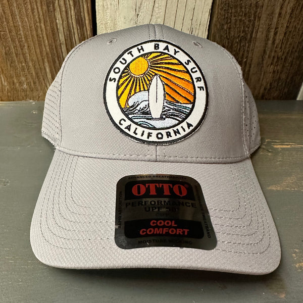 SOUTH BAY SURF CALIFORNIA (Multi Colored Patch) - 6 Panel Low Profile Baseball Cap - Light Grey