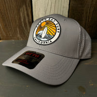 SOUTH BAY SURF CALIFORNIA (Multi Colored Patch) - 6 Panel Low Profile Baseball Cap - Light Grey
