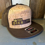 Hermosa Beach PIER AVE Premium Cork Trucker Hat (Brown)
