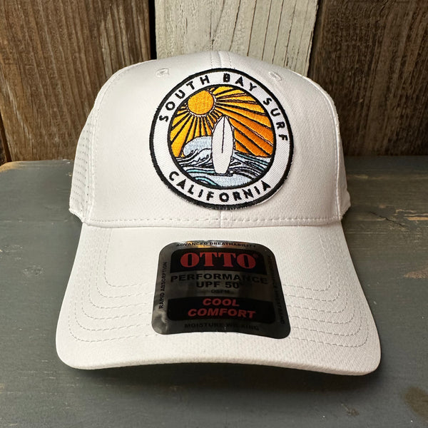 SOUTH BAY SURF CALIFORNIA (Multi Colored Patch) - 6 Panel Low Profile Baseball Cap - White