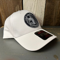 SOUTH BAY SURF CALIFORNIA (Navy Colored Patch) - 6 Panel Low Profile Baseball Cap - White