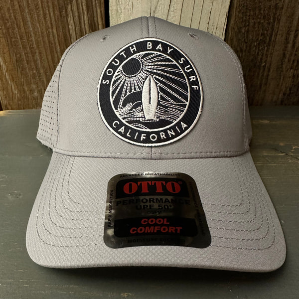 SOUTH BAY SURF CALIFORNIA (Navy Colored Patch) - 6 Panel Low Profile Baseball Cap - Light Grey