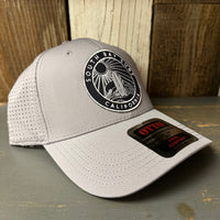SOUTH BAY SURF CALIFORNIA (Navy Colored Patch) - 6 Panel Low Profile Baseball Cap - Light Grey
