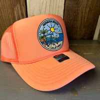 Hermosa Beach SHOREFRONT High Crown Trucker Hat - Coral