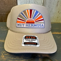 Hermosa Beach MUY HERMOSA High Crown Trucker Hat - Khaki