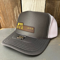 Hermosa Beach PIER AVE Trucker Hat - Charcoal Grey/White
