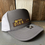 Hermosa Beach PIER AVE Trucker Hat - Charcoal Grey/White