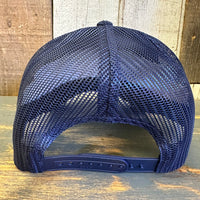 Hermosa Beach LIFEGUARD TOWER :: NORTH OF PIER 6 Panel Corduroy Trucker Hat - Navy