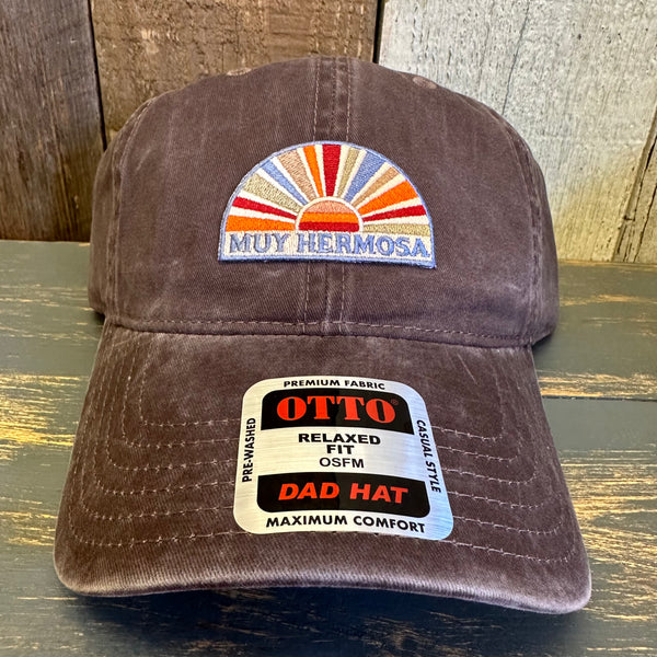 Hermosa Beach MUY HERMOSA :: COASTAL EDITION MINI 6 Panel Low Profile Style Dad Hat - Brown