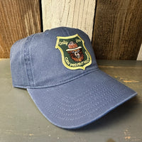 SMOKEY BEAR :: ONLY YOU CAN PREVENT FOREST FIRES - 6 Panel Low Profile Style Dad Hat with Velcro Closure - Faded Navy