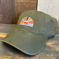 Hermosa Beach MUY HERMOSA :: COASTAL EDITION MINI 6 Panel Low Profile Style Dad Hat - Olive Green