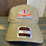 Hermosa Beach MUY HERMOSA :: COASTAL EDITION MINI 6 Panel Low Profile Style Dad Hat - Khaki