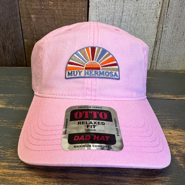 Hermosa Beach MUY HERMOSA :: COASTAL EDITION MINI 6 Panel Low Profile Style Dad Hat - Pink