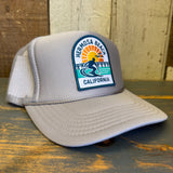 Hermosa Beach 1 to 3 FEET HIGH & RISING High Crown Trucker Hat - Grey
