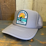 Hermosa Beach 1 to 3 FEET HIGH & RISING High Crown Trucker Hat - Grey