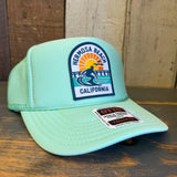 Hermosa Beach 1 to 3 FEET HIGH & RISING Trucker Hat - Seafoam Green