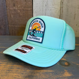 Hermosa Beach 1 to 3 FEET HIGH & RISING Trucker Hat - Seafoam Green