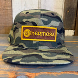Hermosa Beach AS REAL AS THE STREETS Snapback Hat - Woodland Camo