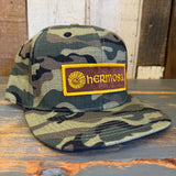 Hermosa Beach AS REAL AS THE STREETS Snapback Hat - Woodland Camo