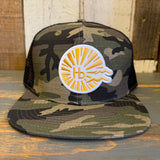 Hermosa Beach CLASSIC LOGO Snapback Trucker Hat - Woodland Camo