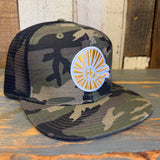 Hermosa Beach CLASSIC LOGO Snapback Trucker Hat - Woodland Camo