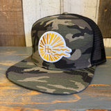 Hermosa Beach CLASSIC LOGO Snapback Trucker Hat - Woodland Camo