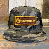 Hermosa Beach AS REAL AS THE STREETS Snapback Trucker Hat - Woodland Camo