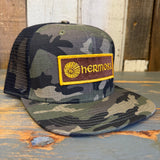 Hermosa Beach AS REAL AS THE STREETS Snapback Trucker Hat - Woodland Camo