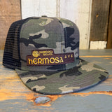 Hermosa Beach HERMOSA AVE Snapback Trucker Hat - Woodland Camo