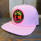 Hermosa Beach OBLIGATORY SUNSET Athletic Performance Snapback Hat - Light Pink
