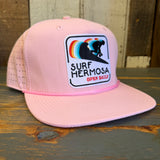 Hermosa Beach SURF HERMOSA :: OPEN DAILY Athletic Performance Snapback Hat - Light Pink