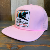 Hermosa Beach SURF HERMOSA :: OPEN DAILY Athletic Performance Snapback Hat - Light Pink