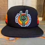 SO FAR :: SO BUENO Side Stripe Snapback Trucker Hat - Black