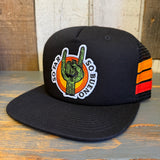 SO FAR :: SO BUENO Side Stripe Snapback Trucker Hat - Black