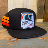 Hermosa Beach SURF HERMOSA :: OPEN DAILY Side Stripe Snapback Trucker Hat - Black