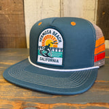 Hermosa Beach 1 to 3 FEET HIGH & RISING Side Stripe Snapback Trucker Hat - Teal
