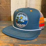 Hermosa Beach SHOREFRONT Side Stripe Snapback Trucker Hat - Teal