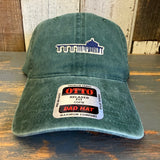 Manhattan Beach PIER & ROUNDHOUSE 6 Panel Low Profile Style Dad Hat - Dark Green