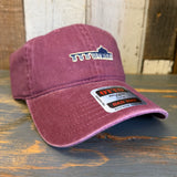 Manhattan Beach PIER & ROUNDHOUSE 6 Panel Low Profile Style Dad Hat - Maroon