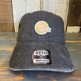 Hermosa Beach CLASSIC LOGO 6 Panel Low Profile Style Dad Hat - Charcoal Grey