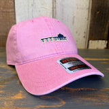 Manhattan Beach PIER & ROUNDHOUSE 6 Panel Low Profile Style Dad Hat - Azalea Pink