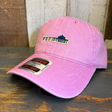 Manhattan Beach PIER & ROUNDHOUSE 6 Panel Low Profile Style Dad Hat - Azalea Pink