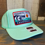 Hermosa Beach THE PERFECT WAVE High Crown Trucker Hat - Seafoam Green