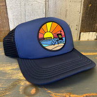 Hermosa Beach OBLIGATORY SUNSET Trucker Cap - Dark Navy/Light Navy