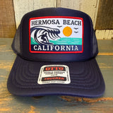 Hermosa Beach THE PERFECT WAVE High Crown Trucker Hat - Navy