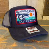 Hermosa Beach THE PERFECT WAVE High Crown Trucker Hat - Navy