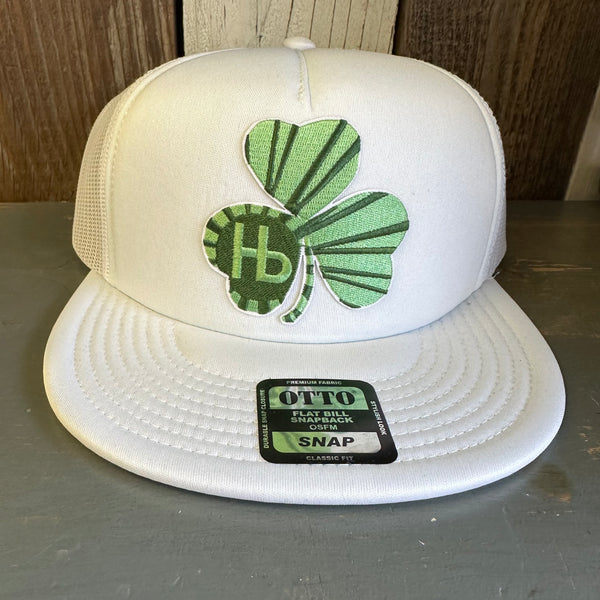 Limited Edition 'GET LUCKY IN HERMOSA' ::  Trucker Hat - White (Flat Brim)