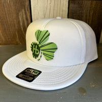 Limited Edition 'GET LUCKY IN HERMOSA' ::  Trucker Hat - White (Flat Brim)