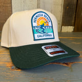 Hermosa Beach 1 to 3 FEET HIGH & RISING Mid Profile Baseball Cap - Dark Green/Natural